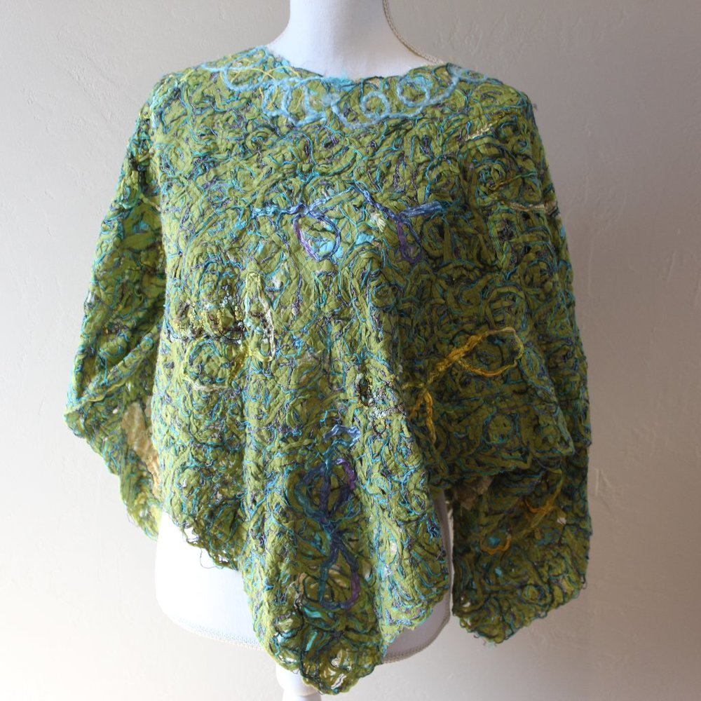 Green Handmade Poncho